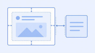 Two web cards showing inner spacing inside one card and outer spacing between cards.