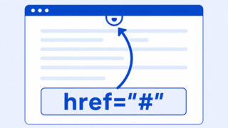 Browser page showing an href pound link pointing back to the top of the same page.