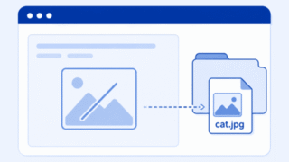 Illustration of a broken image in a browser connected to an image file and folder, representing a missing or incorrect file path.