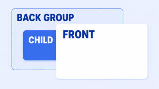 Two overlapping parent boxes with a small child badge contained in the rear box behind the front box.